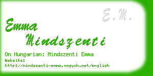 emma mindszenti business card